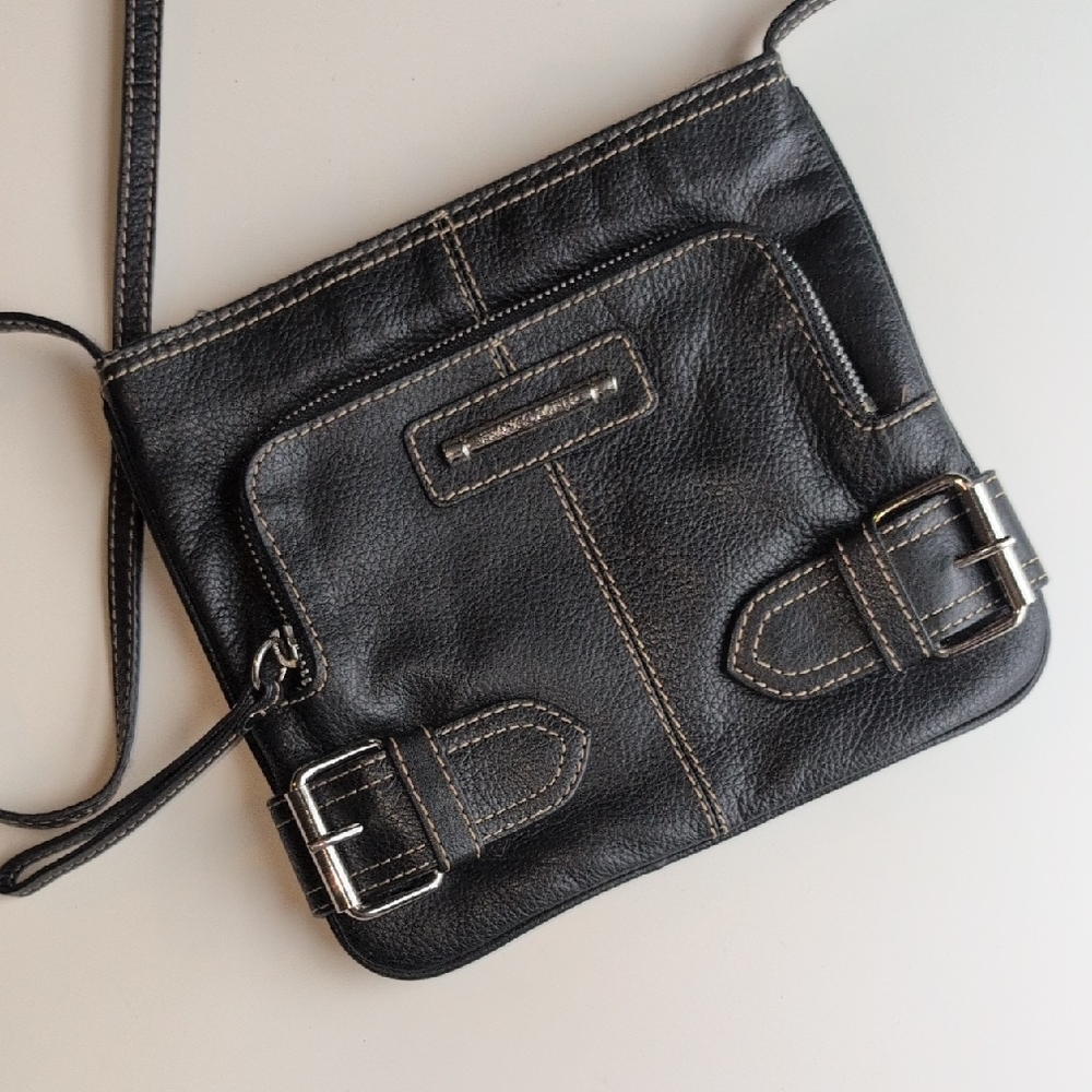 Franco Sarto Black Leather Crossbody Bag